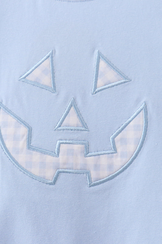 Blue Jack-O-Lantern Applique Romper