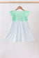 Mint Crayon Applique Dot Dress