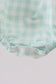 Green football french knot gingham bubble