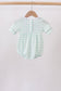 Green football french knot gingham bubble