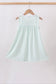Green football french knot gingham ruffle dress