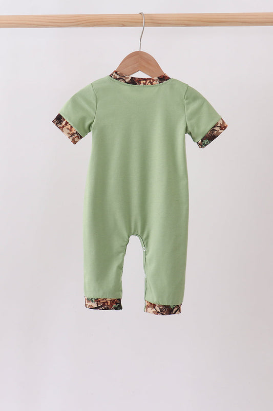 Green Hunting Print Romper
