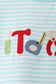 Blue Tool Embroidery Stripe Top