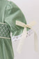 Sage collar smocked lace bubble