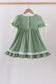 Sage collar smocked lace dress