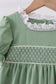 Sage collar smocked lace dress