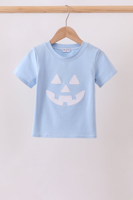 Blue Jack-O-Lantern Applique Top