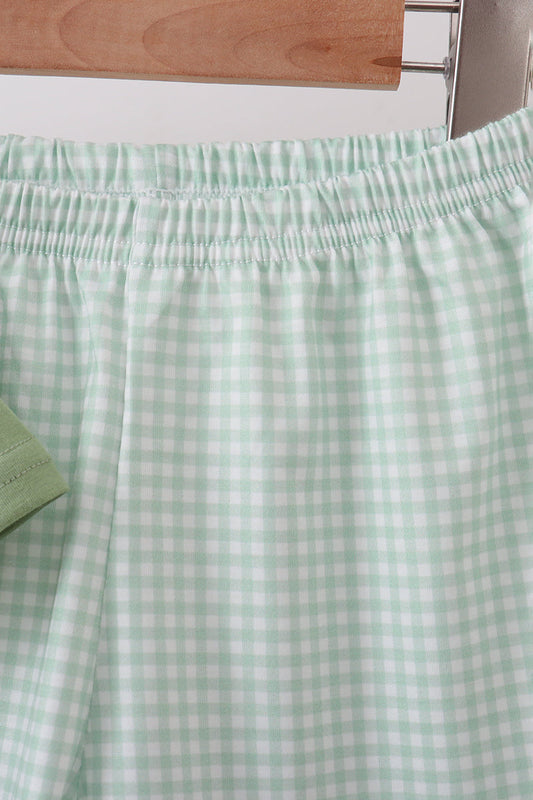 Sage Pumpkin Embroidered Shorts Set