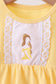 Mustard character embroidery ruffle bubble