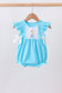 Blue character embroidery ruffle bubble
