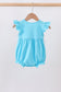 Blue character embroidery ruffle bubble
