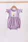 Purple character embroidery ruffle bubble