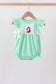 Green character embroidery ruffle bubble
