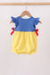 Royal blue&mustard character ruffle bubble