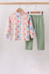 Pastel Daisy Checkerboard Jogger Set