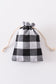 Red Green Black check gift bag