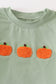 Green plaid french knot pumpkin boy set