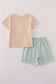 Beige french knot shorts set