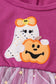 Purple halloween ghost pumpkin applique girl bubble