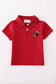 Maroon football embroidery button down shirt