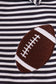 Navy stripe football embroidery button down shirt