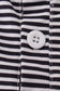 Navy stripe football embroidery button down shirt