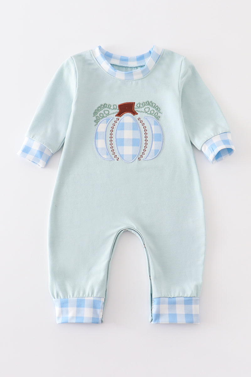 Pumpkin applique boy romper