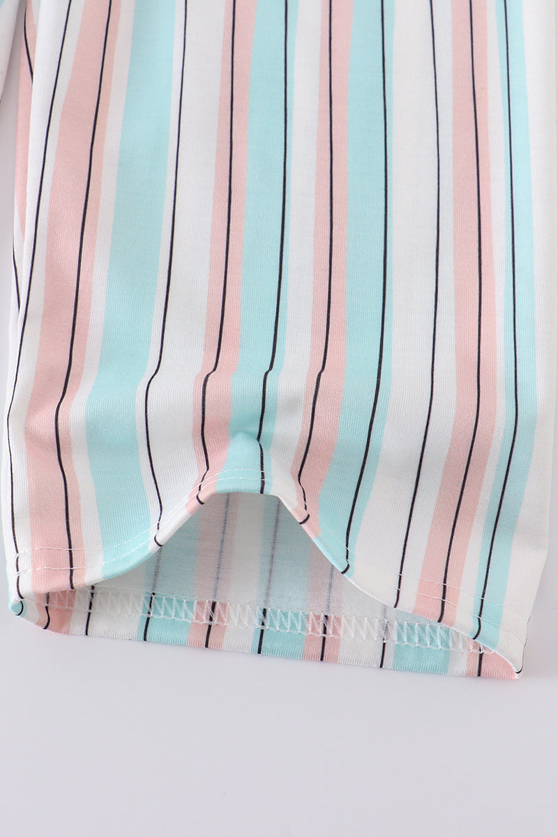 Stripe rainbow girl jumpsuit