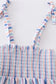 Blue stripe smocked strap girl bubble