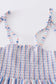 Blue stripe smocked strap dress