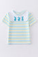 Easter stripe french knot bunny boy top