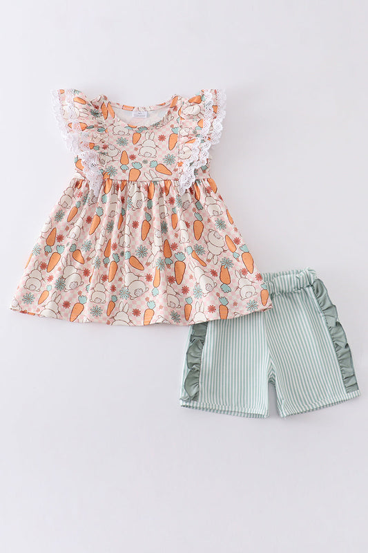 bunny carrot print girl set