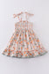 bunny carrot print smocked dress