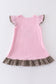 Pink bunny applique ruffle dress