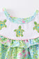 Green Turtle Embroidered Ruffle Bubble