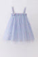 Blue star strap tulle dress