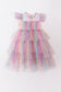 Rainbow star tiered ruffle tulle dress