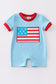 Patriotic flag applique boy romper