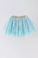 Blue sequin tulle tutu skirt