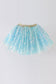 Blue sequin tulle tutu skirt