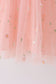 Pink strap daisy embroidery tulle dress