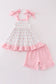 Pink bow floral print girl set