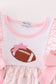 Pink bow football embroidery dress