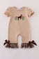 Camouflage hound embroidery ruffle bubble