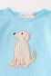 Blue puppy applique girl set