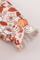 Pumpkin floral print lace ruffle bubble