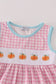 Pink plaid pumpkin embroidery ruffle dress