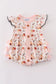 Coral pumpkin print girl bubble