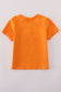 Orange Halloween pumpkin ghost embroidery top