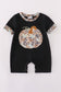 Black camouflage pumpkin applique romper